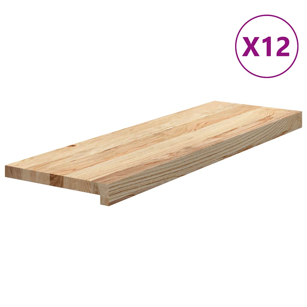 Traptreden 12 st 80x30x2 cm onbehandeld massief eikenhout