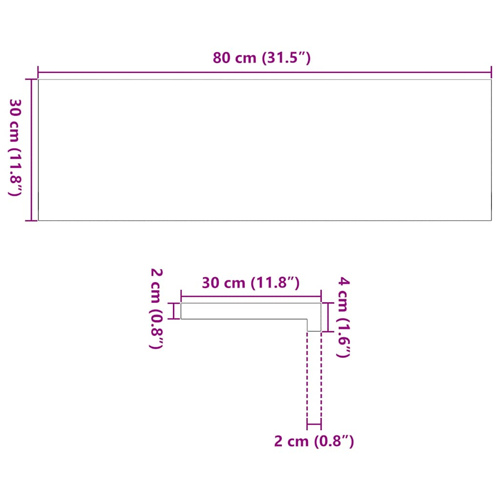 Traptreden 12 st 80x30x2 cm onbehandeld massief eikenhout