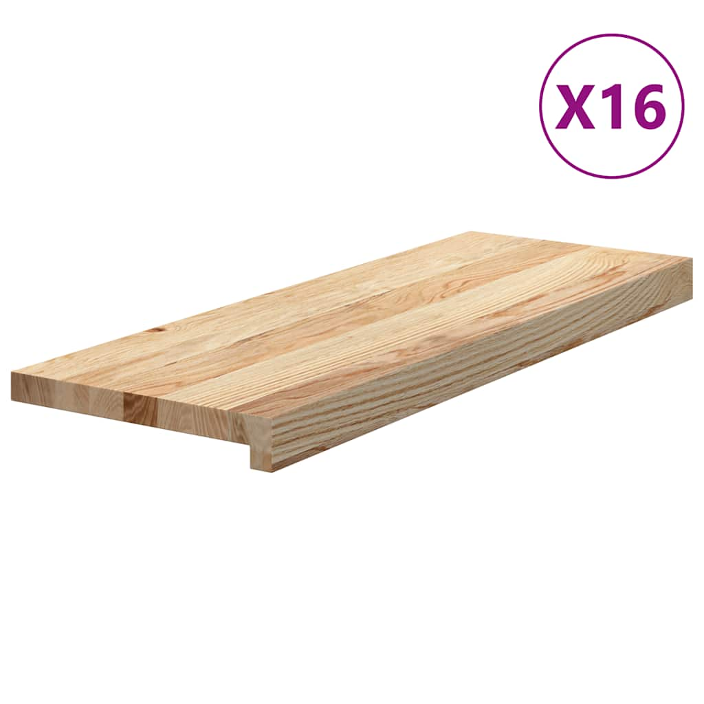 Traptreden 16 st 70x25x2 cm onbehandeld massief eikenhout