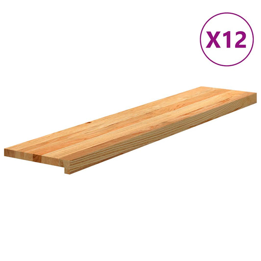 Traptreden 16 st 100x30x2 cm massief eikenhout lichtbruin