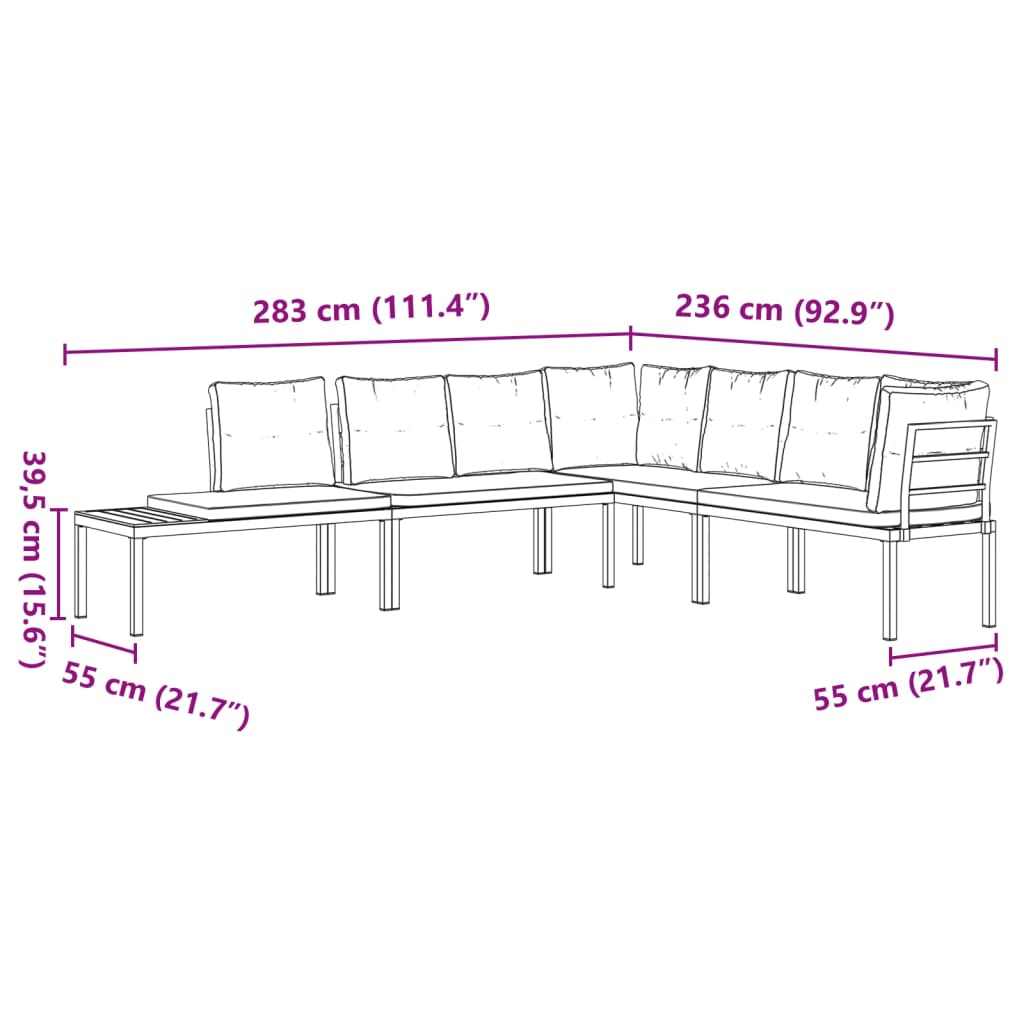 4-delige Tuinbankenset met kussens gepoedercoat staal zwart Tuinsets | Creëer jouw Trendy Thuis | Gratis bezorgd & Retour | Trendy.nl