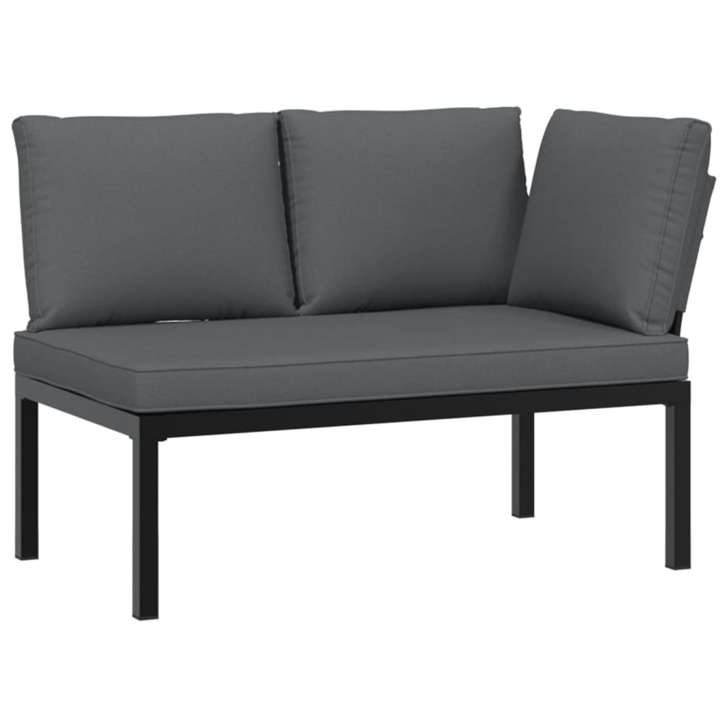 2-delige Loungeset met kussens aluminium zwart Tuinsets | Creëer jouw Trendy Thuis | Gratis bezorgd & Retour | Trendy.nl