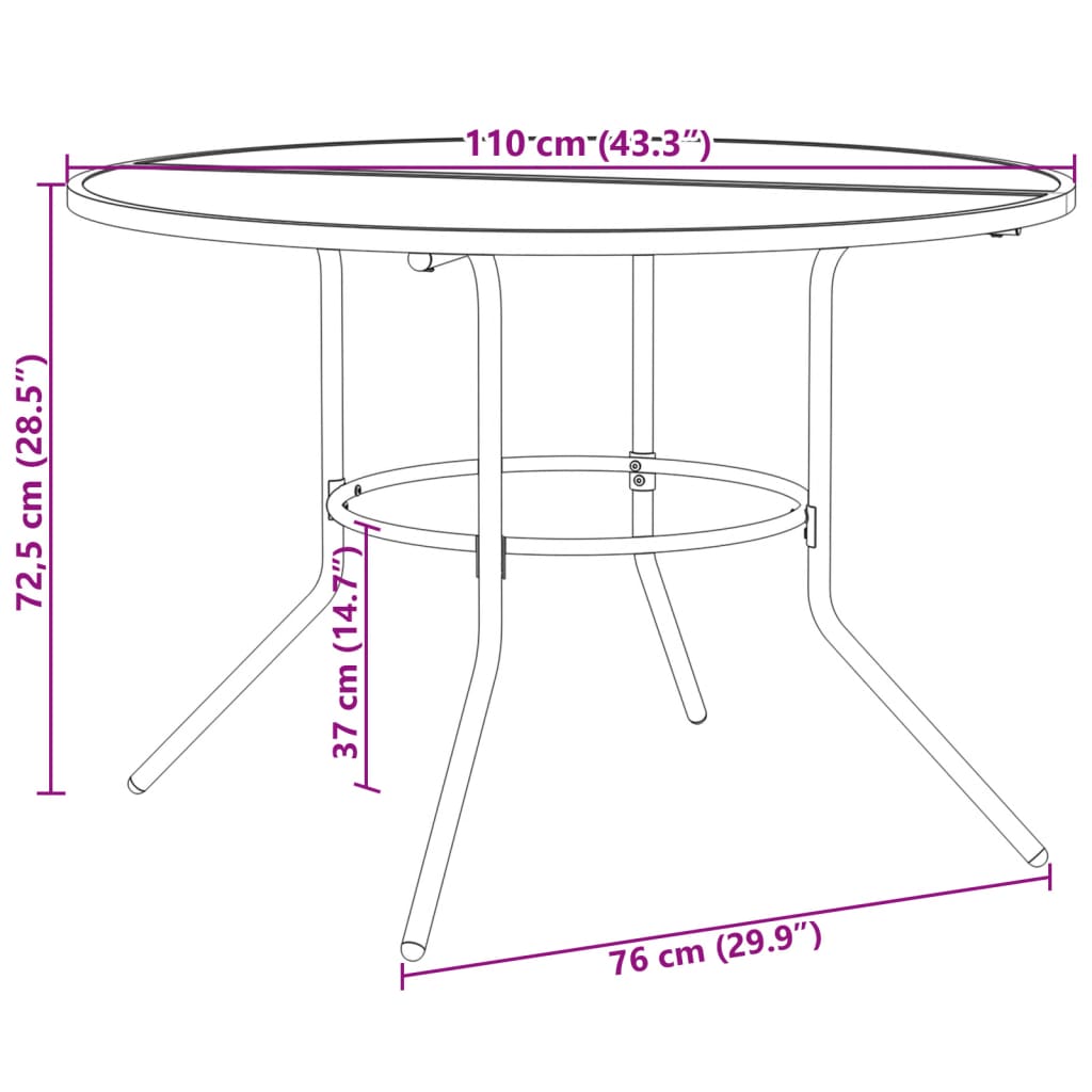 5-delige Tuinset stapelbaar gepoedercoat staal antracietkleurig Tuinsets | Creëer jouw Trendy Thuis | Gratis bezorgd & Retour | Trendy.nl