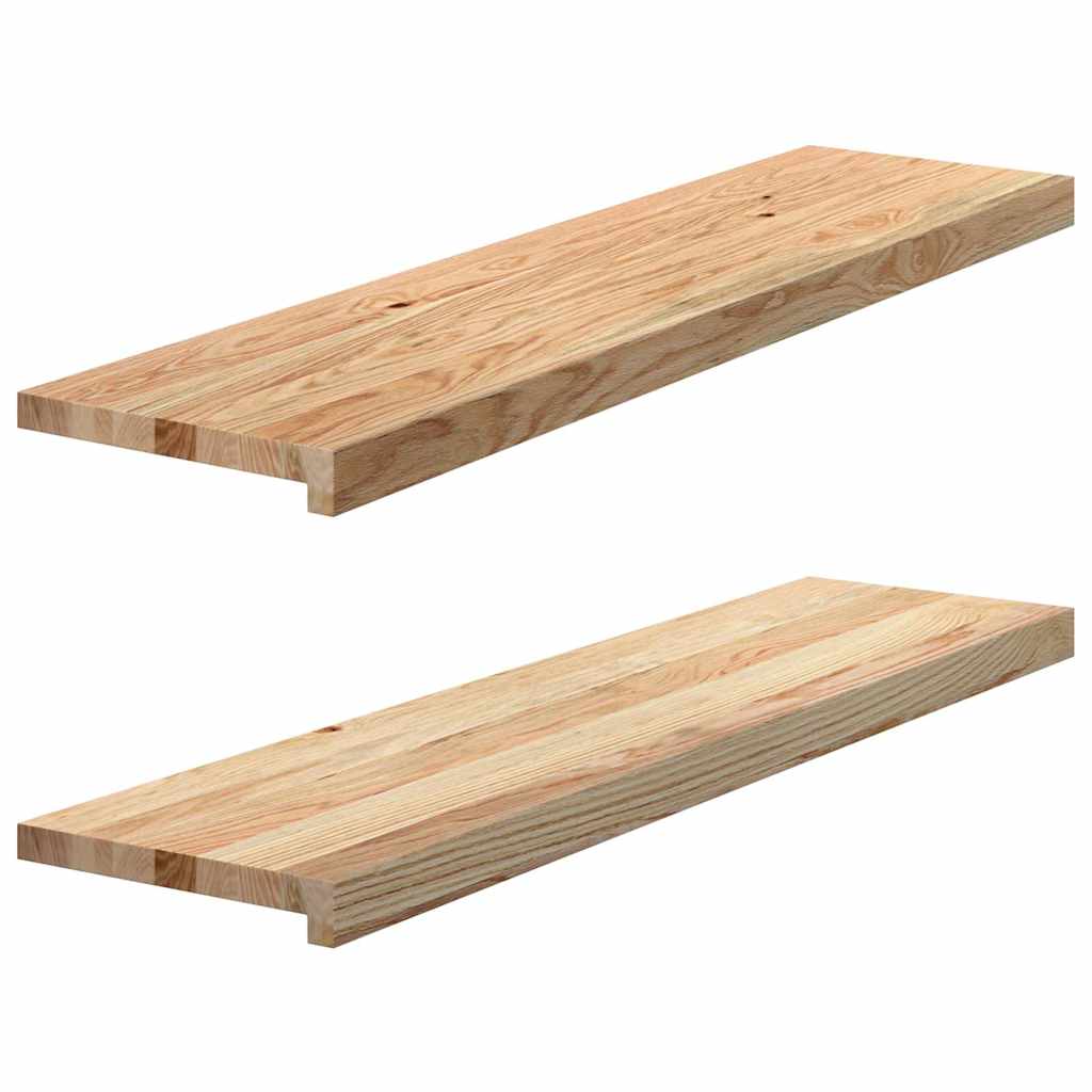 Traptreden 2 st 100x25x2 cm onbehandeld massief eikenhout