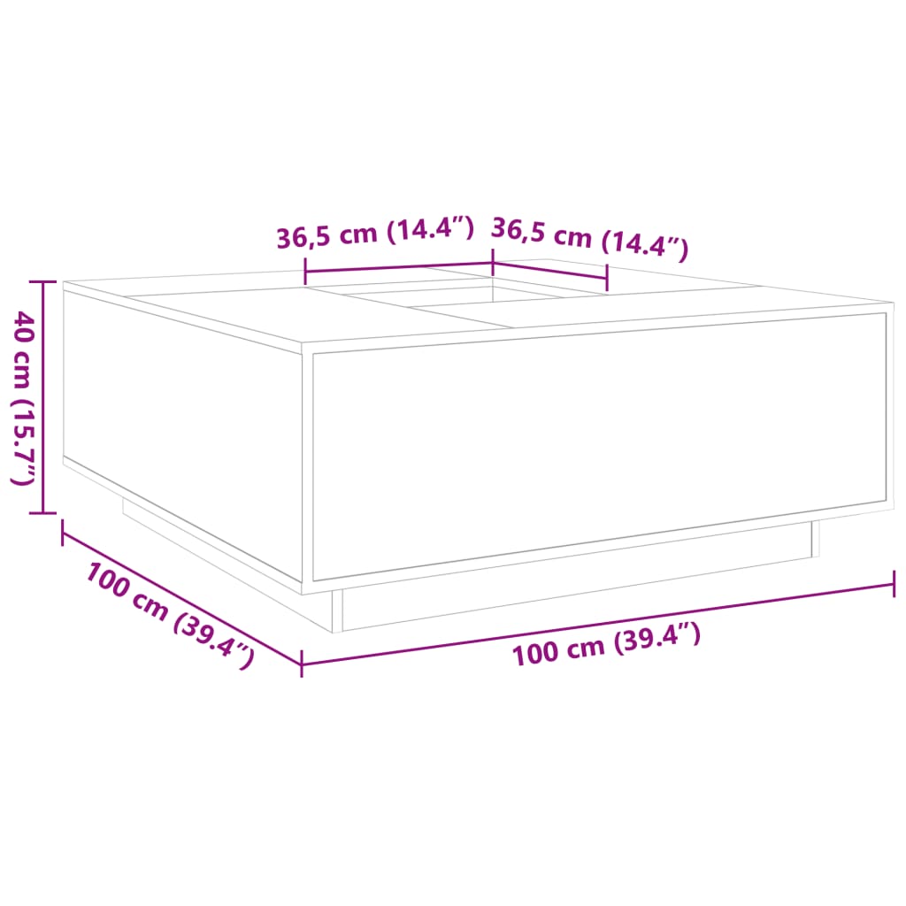 Salontafel 100x100x40 cm bewerkt hout sonoma eikenkleurig Salontafels | Creëer jouw Trendy Thuis | Gratis bezorgd & Retour | Trendy.nl