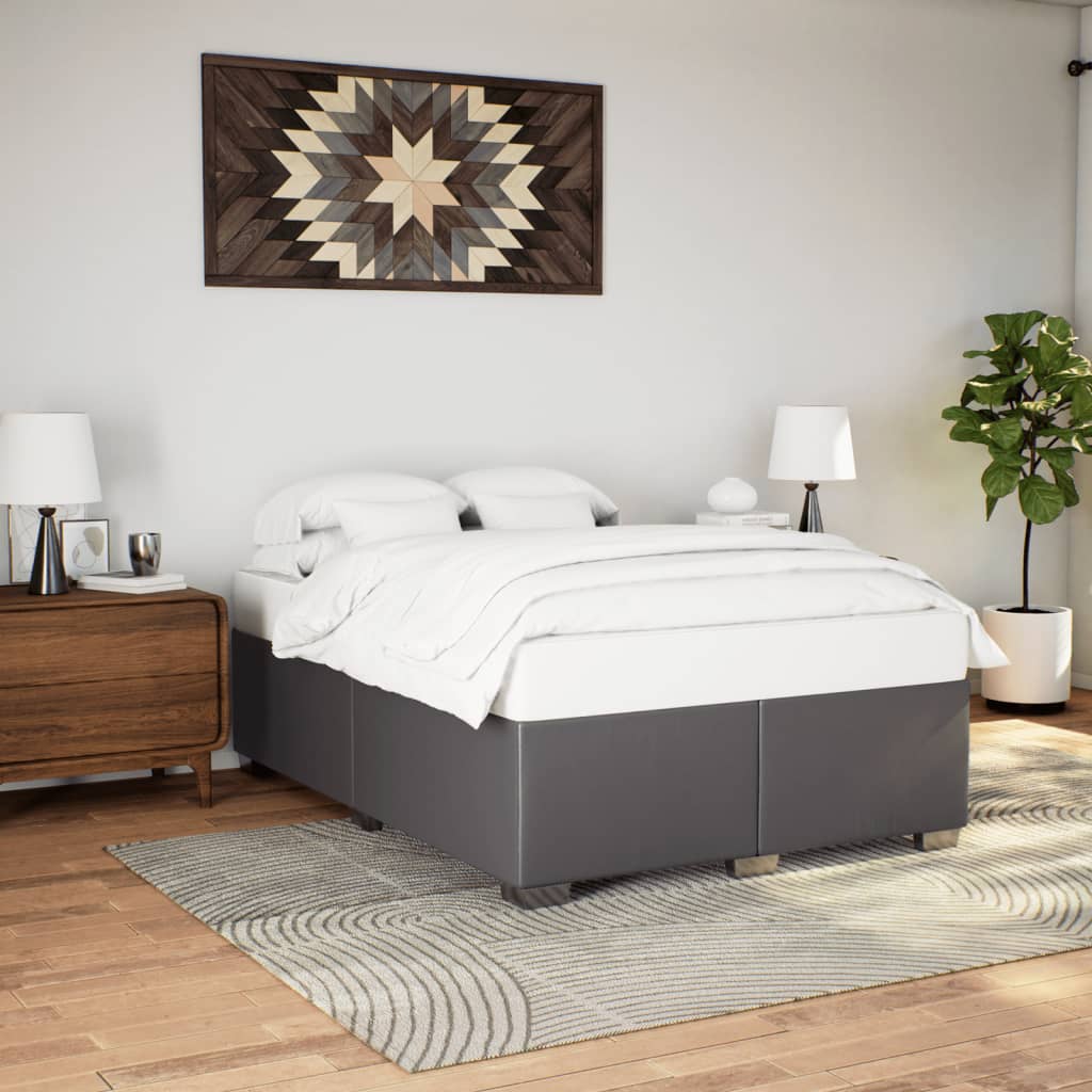 Bedframe kunstleer grijs 140x190 cm Bedden & bedframes | Creëer jouw Trendy Thuis | Gratis bezorgd & Retour | Trendy.nl