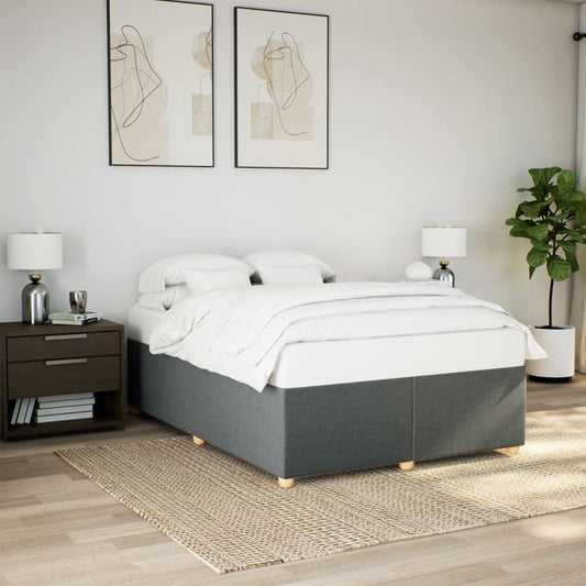 Bedframe zonder matras stof donkergrijs 140x190 cm Bedden & bedframes | Creëer jouw Trendy Thuis | Gratis bezorgd & Retour | Trendy.nl