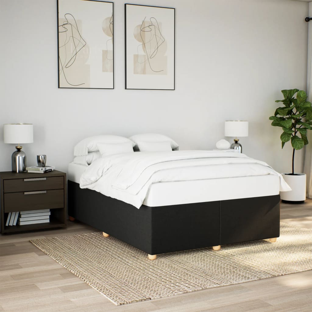 Bedframe zonder matras stof zwart 140x190 cm Bedden & bedframes | Creëer jouw Trendy Thuis | Gratis bezorgd & Retour | Trendy.nl