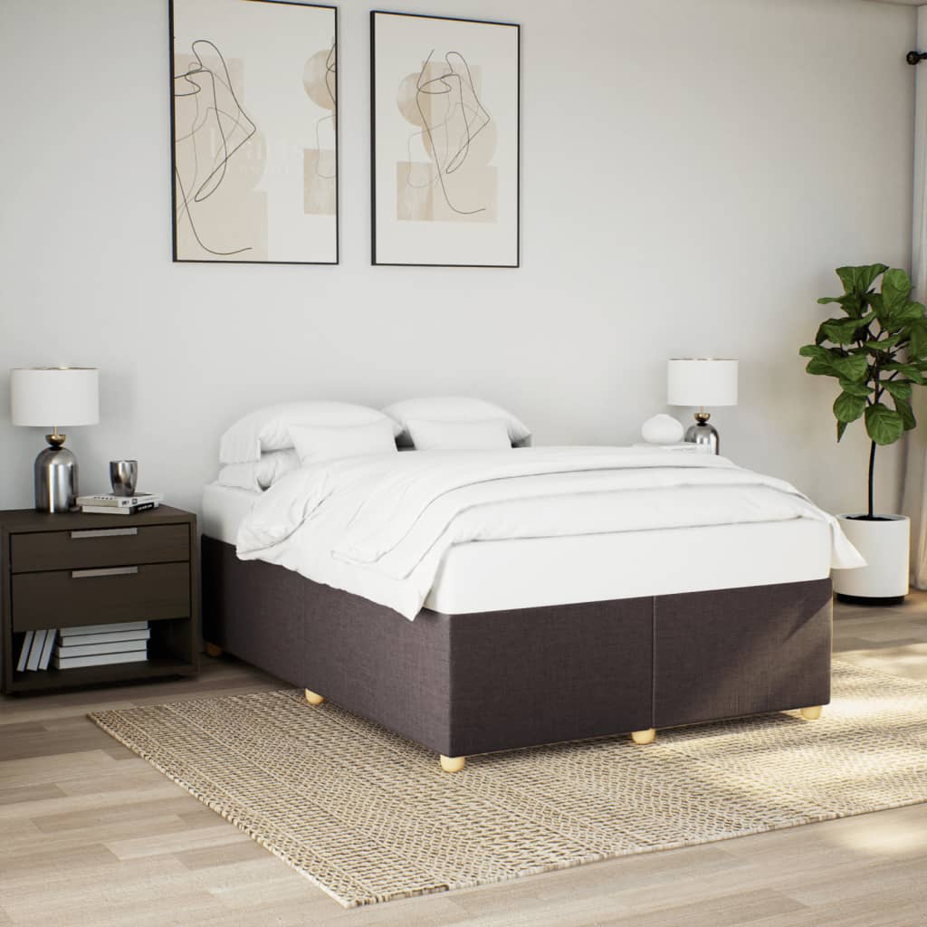 Bedframe zonder matras stof donkerbruin 140x190 cm Bedden & bedframes | Creëer jouw Trendy Thuis | Gratis bezorgd & Retour | Trendy.nl