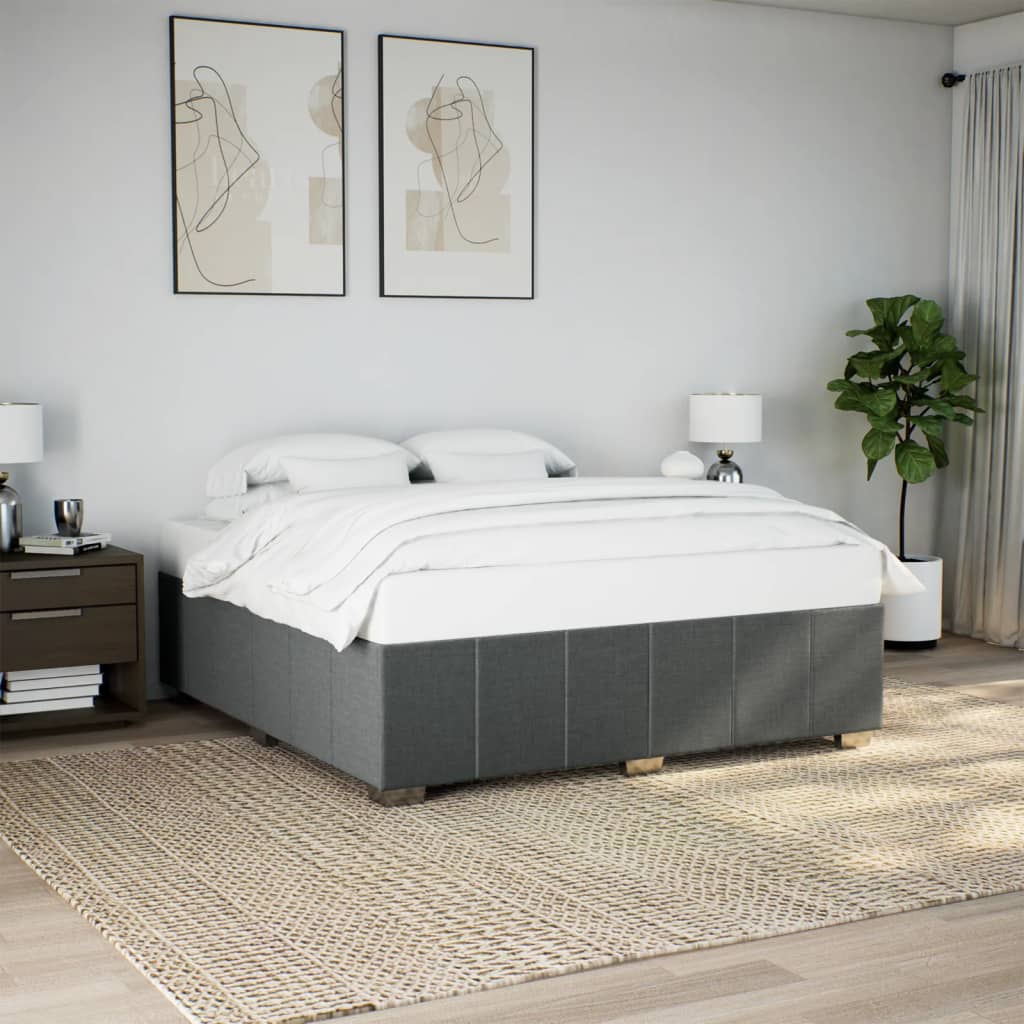 Bedframe zonder matras stof donkergrijs 180x200 cm Bedden & bedframes | Creëer jouw Trendy Thuis | Gratis bezorgd & Retour | Trendy.nl