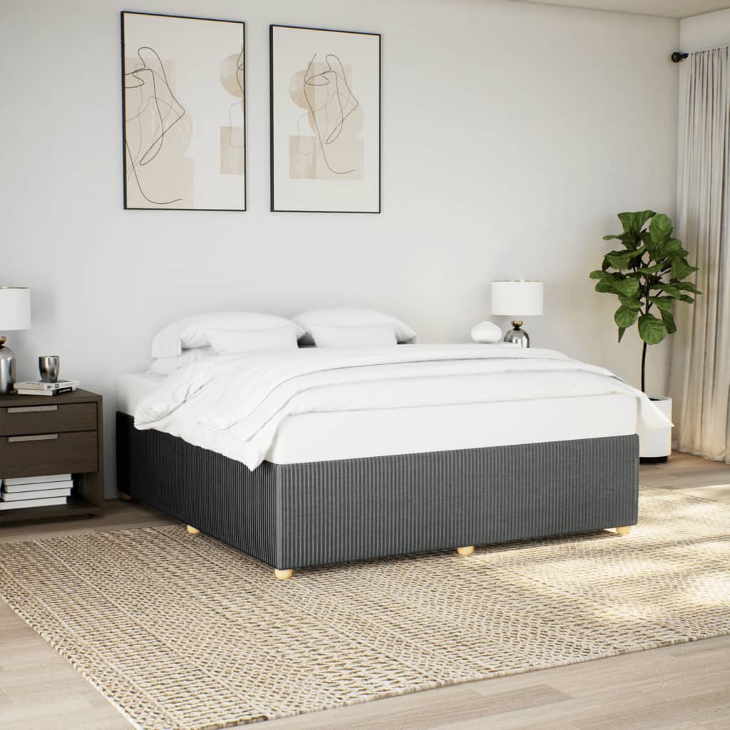 Bedframe zonder matras stof donkergrijs 180x200 cm Bedden & bedframes | Creëer jouw Trendy Thuis | Gratis bezorgd & Retour | Trendy.nl