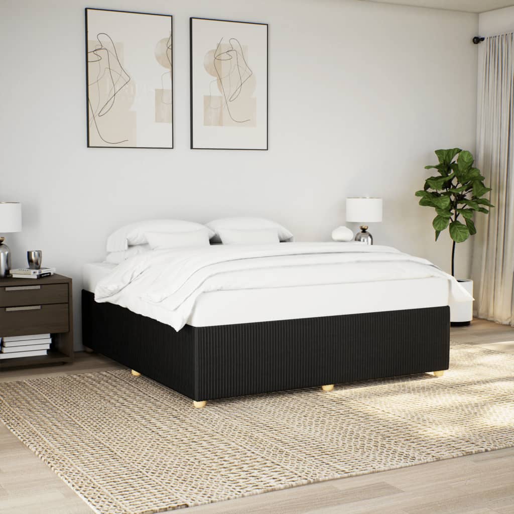 Bedframe zonder matras stof zwart 180x200 cm Bedden & bedframes | Creëer jouw Trendy Thuis | Gratis bezorgd & Retour | Trendy.nl