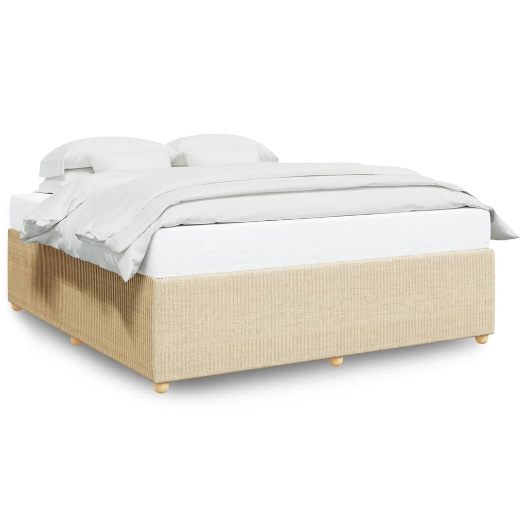 Bedframe zonder matras stof crèmekleurig 180x200 cm Bedden & bedframes | Creëer jouw Trendy Thuis | Gratis bezorgd & Retour | Trendy.nl