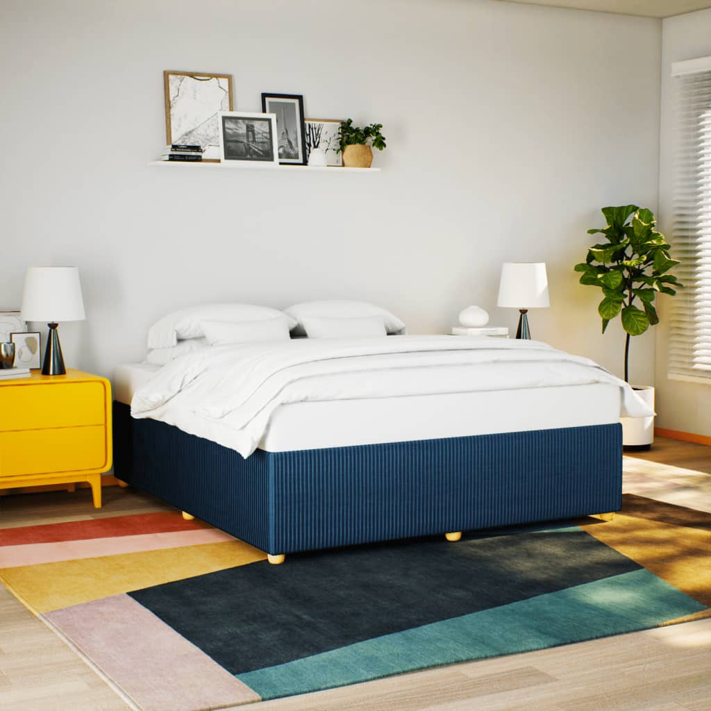 Bedframe zonder matras stof blauw 180x200 cm Bedden & bedframes | Creëer jouw Trendy Thuis | Gratis bezorgd & Retour | Trendy.nl