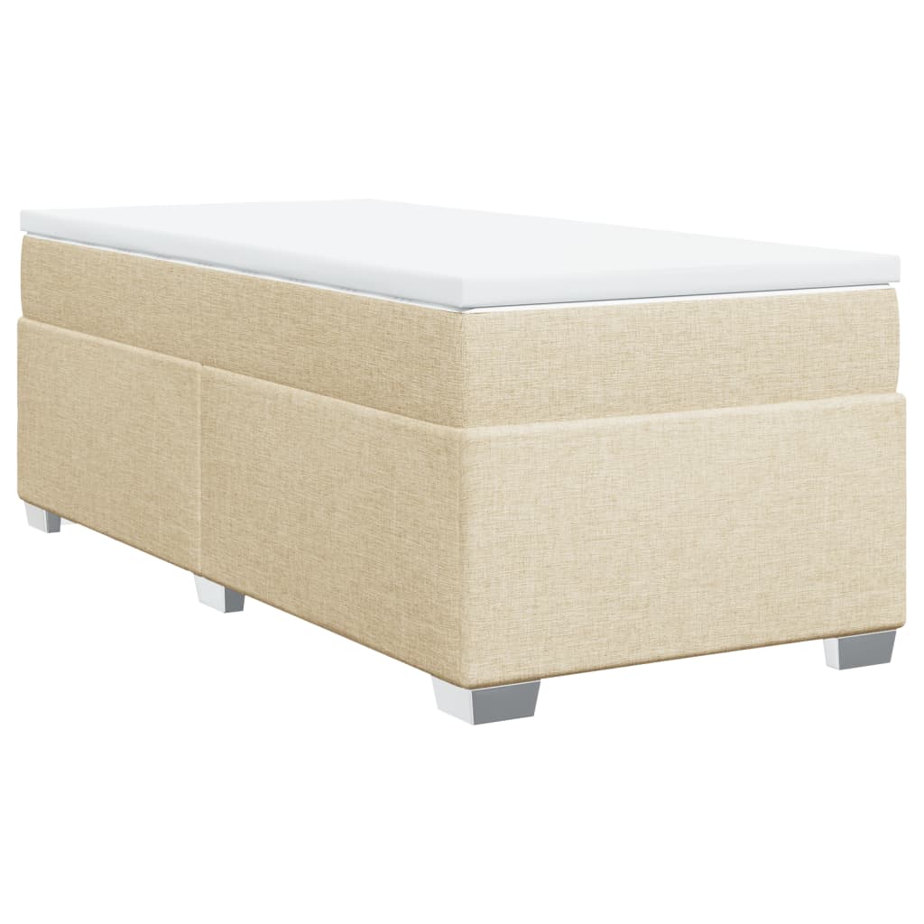 Boxspring met matras stof crèmekleurig 80x200 cm Bedden & bedframes | Creëer jouw Trendy Thuis | Gratis bezorgd & Retour | Trendy.nl