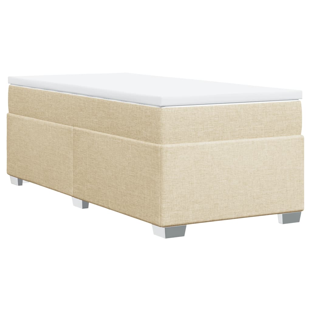 Boxspring met matras stof crèmekleurig 80x200 cm Bedden & bedframes | Creëer jouw Trendy Thuis | Gratis bezorgd & Retour | Trendy.nl