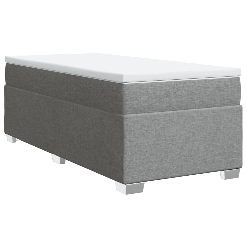 Boxspring met matras stof lichtgrijs 90x190 cm Bedden & bedframes | Creëer jouw Trendy Thuis | Gratis bezorgd & Retour | Trendy.nl