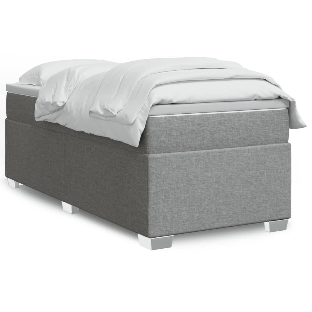 Boxspring met matras stof lichtgrijs 90x190 cm Bedden & bedframes | Creëer jouw Trendy Thuis | Gratis bezorgd & Retour | Trendy.nl