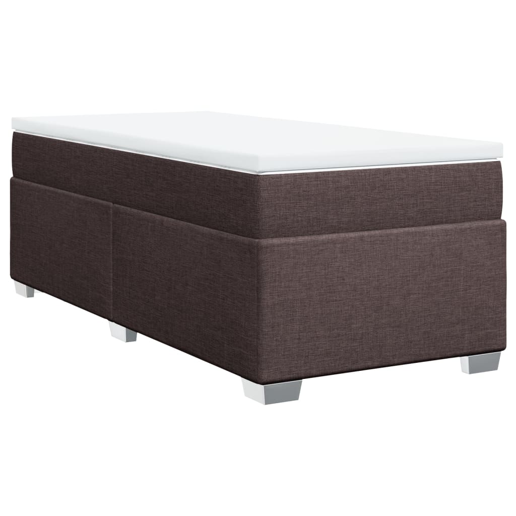 Boxspring met matras stof donkerbruin 90x190 cm Bedden & bedframes | Creëer jouw Trendy Thuis | Gratis bezorgd & Retour | Trendy.nl