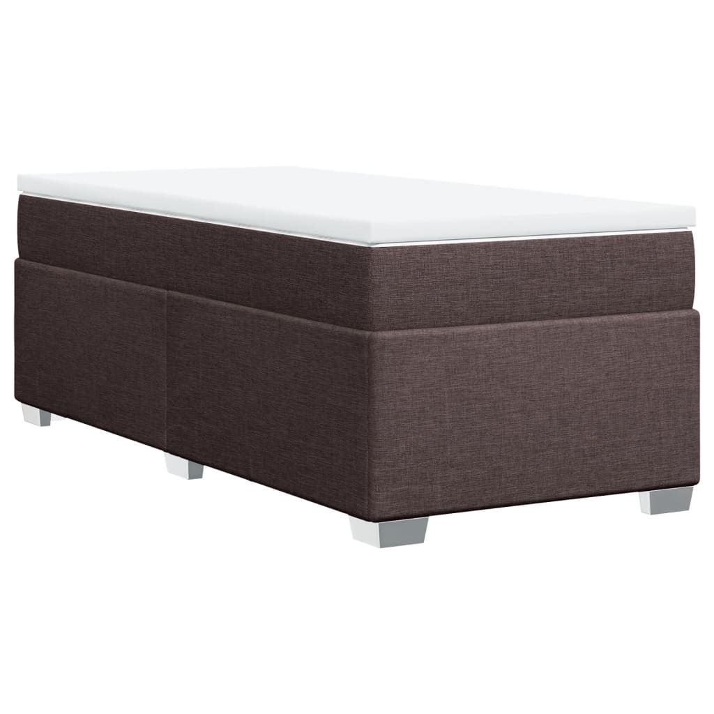 Boxspring met matras stof donkerbruin 90x190 cm Bedden & bedframes | Creëer jouw Trendy Thuis | Gratis bezorgd & Retour | Trendy.nl