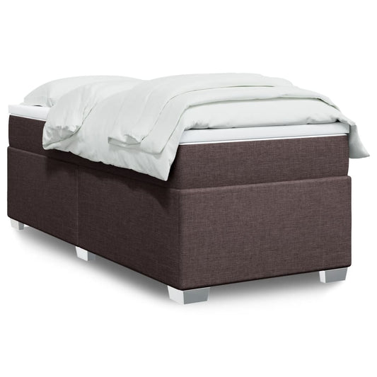 Boxspring met matras stof donkerbruin 90x190 cm Bedden & bedframes | Creëer jouw Trendy Thuis | Gratis bezorgd & Retour | Trendy.nl