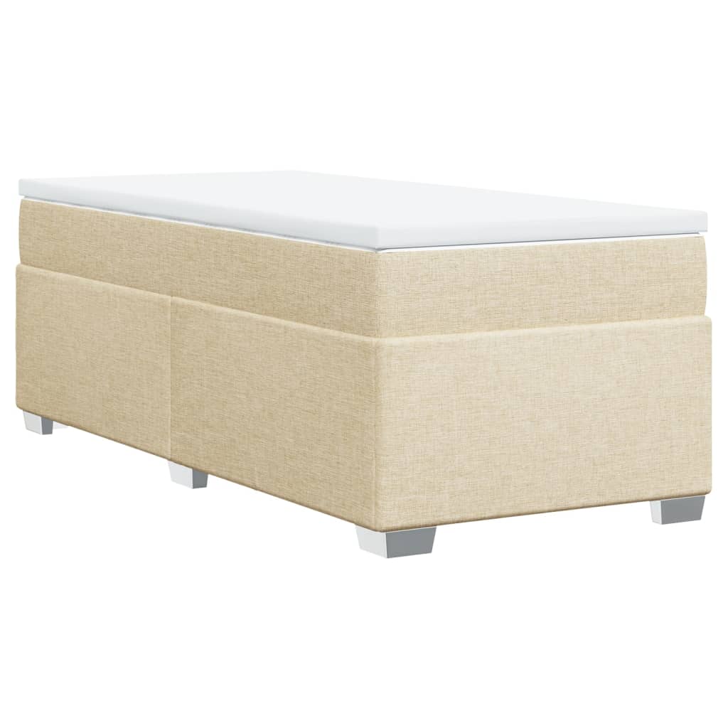 Boxspring met matras stof crèmekleurig 90x190 cm Bedden & bedframes | Creëer jouw Trendy Thuis | Gratis bezorgd & Retour | Trendy.nl