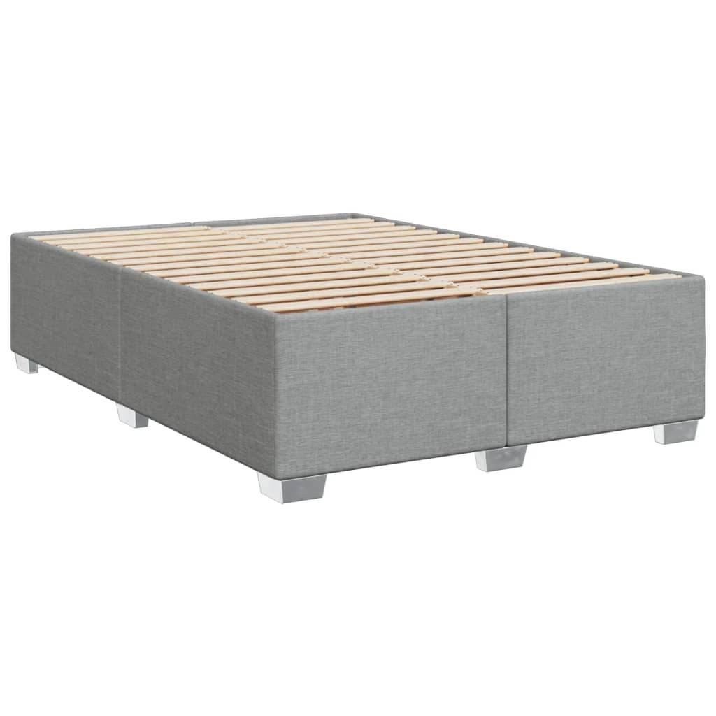 Boxspring met matras stof lichtgrijs 140x190 cm