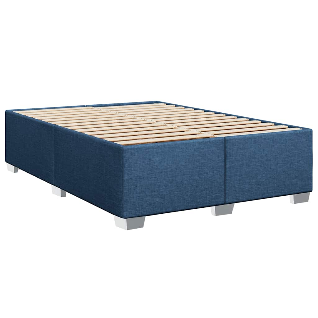 Boxspring met matras stof blauw 140x190 cm