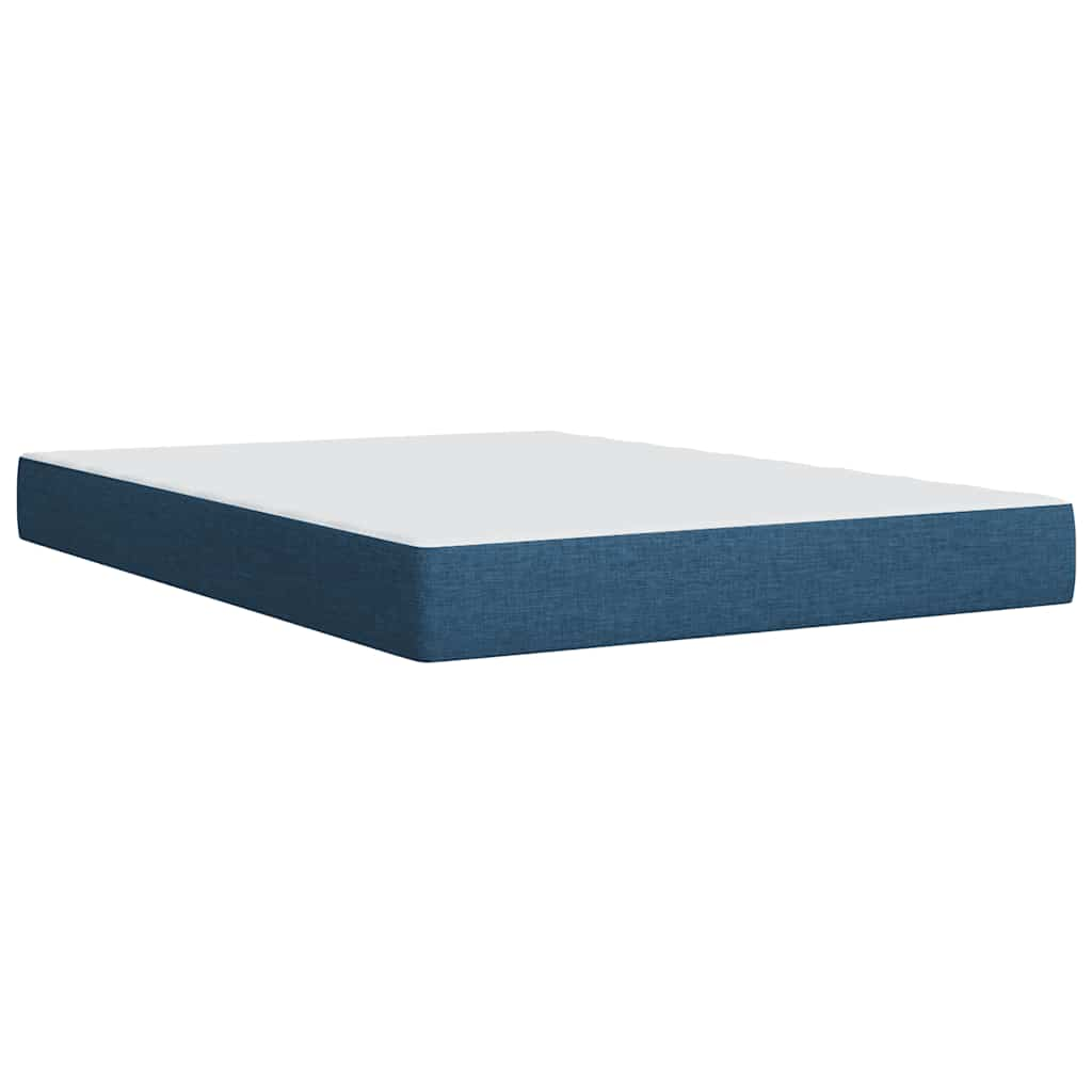 Boxspring met matras stof blauw 140x190 cm