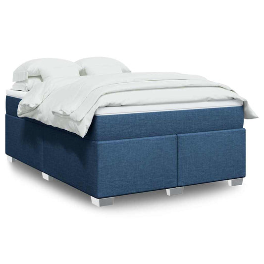 Boxspring met matras stof blauw 140x190 cm