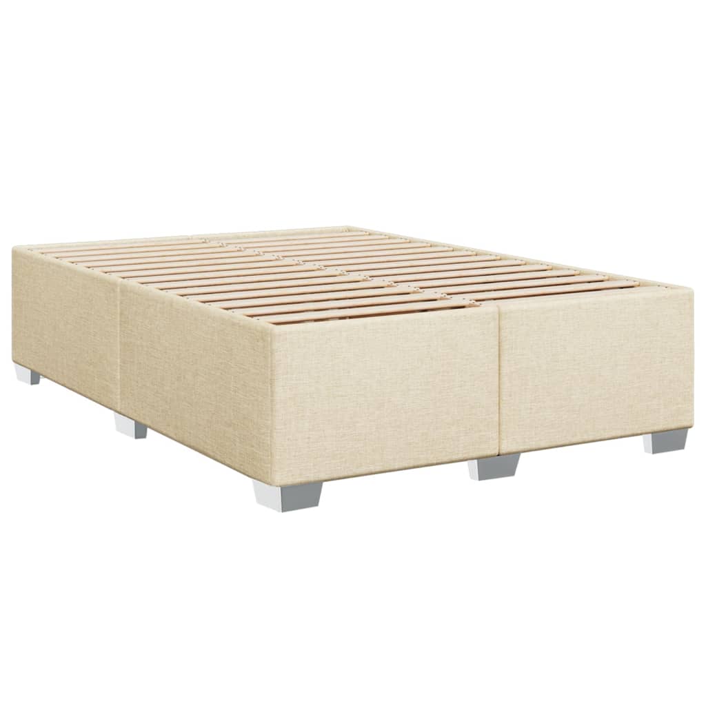 Boxspring met matras stof crèmekleurig 140x200 cm