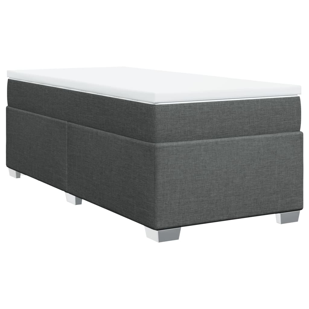 Boxspring met matras stof donkergrijs 90x190 cm Bedden & bedframes | Creëer jouw Trendy Thuis | Gratis bezorgd & Retour | Trendy.nl