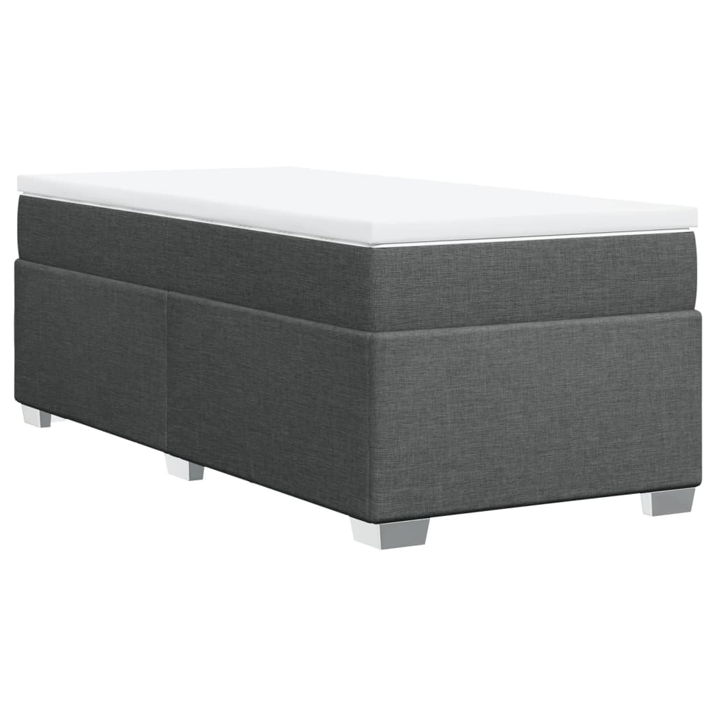 Boxspring met matras stof donkergrijs 90x190 cm Bedden & bedframes | Creëer jouw Trendy Thuis | Gratis bezorgd & Retour | Trendy.nl