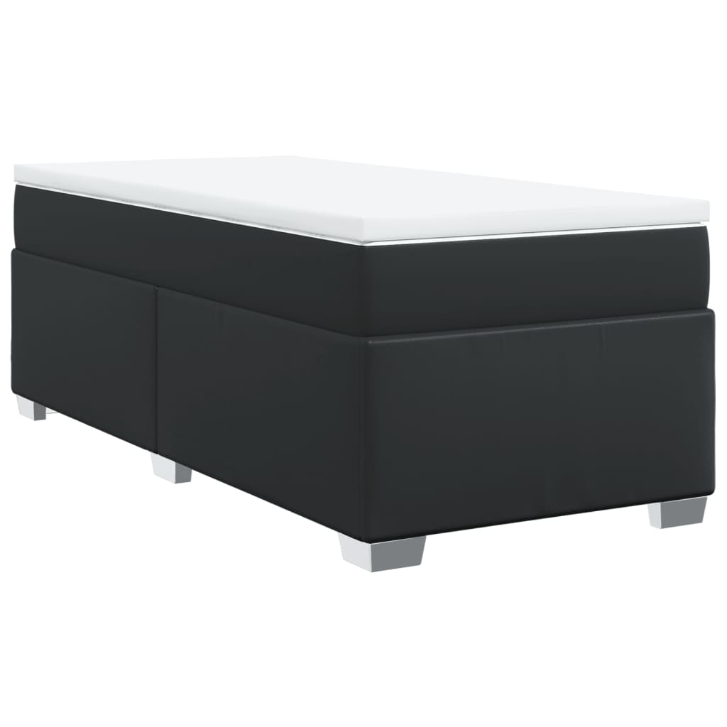 Boxspring met matras kunstleer zwart 80x200 cm Bedden & bedframes | Creëer jouw Trendy Thuis | Gratis bezorgd & Retour | Trendy.nl