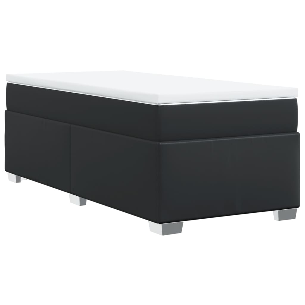 Boxspring met matras kunstleer zwart 80x200 cm Bedden & bedframes | Creëer jouw Trendy Thuis | Gratis bezorgd & Retour | Trendy.nl