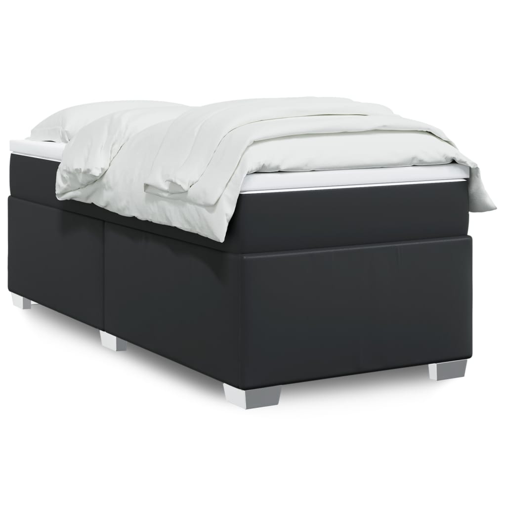 Boxspring met matras kunstleer zwart 80x200 cm Bedden & bedframes | Creëer jouw Trendy Thuis | Gratis bezorgd & Retour | Trendy.nl