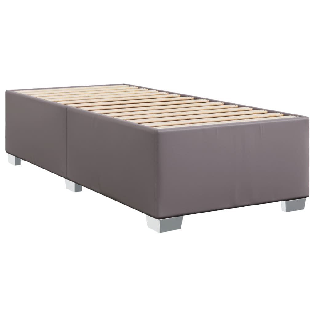 Boxspring met matras kunstleer grijs 80x200 cm Bedden & bedframes | Creëer jouw Trendy Thuis | Gratis bezorgd & Retour | Trendy.nl