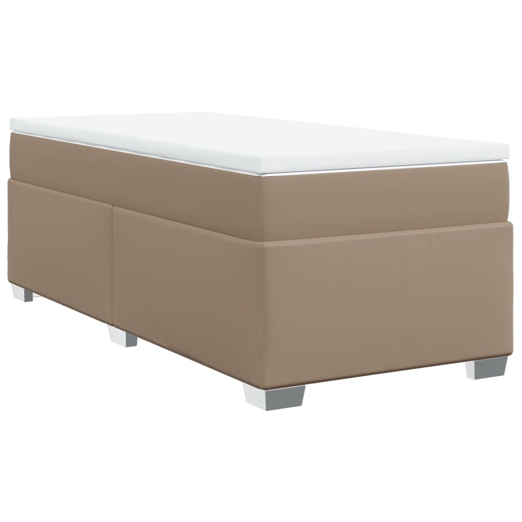 Boxspring met matras kunstleer cappuccinokleurig 80x200 cm Bedden & bedframes | Creëer jouw Trendy Thuis | Gratis bezorgd & Retour | Trendy.nl