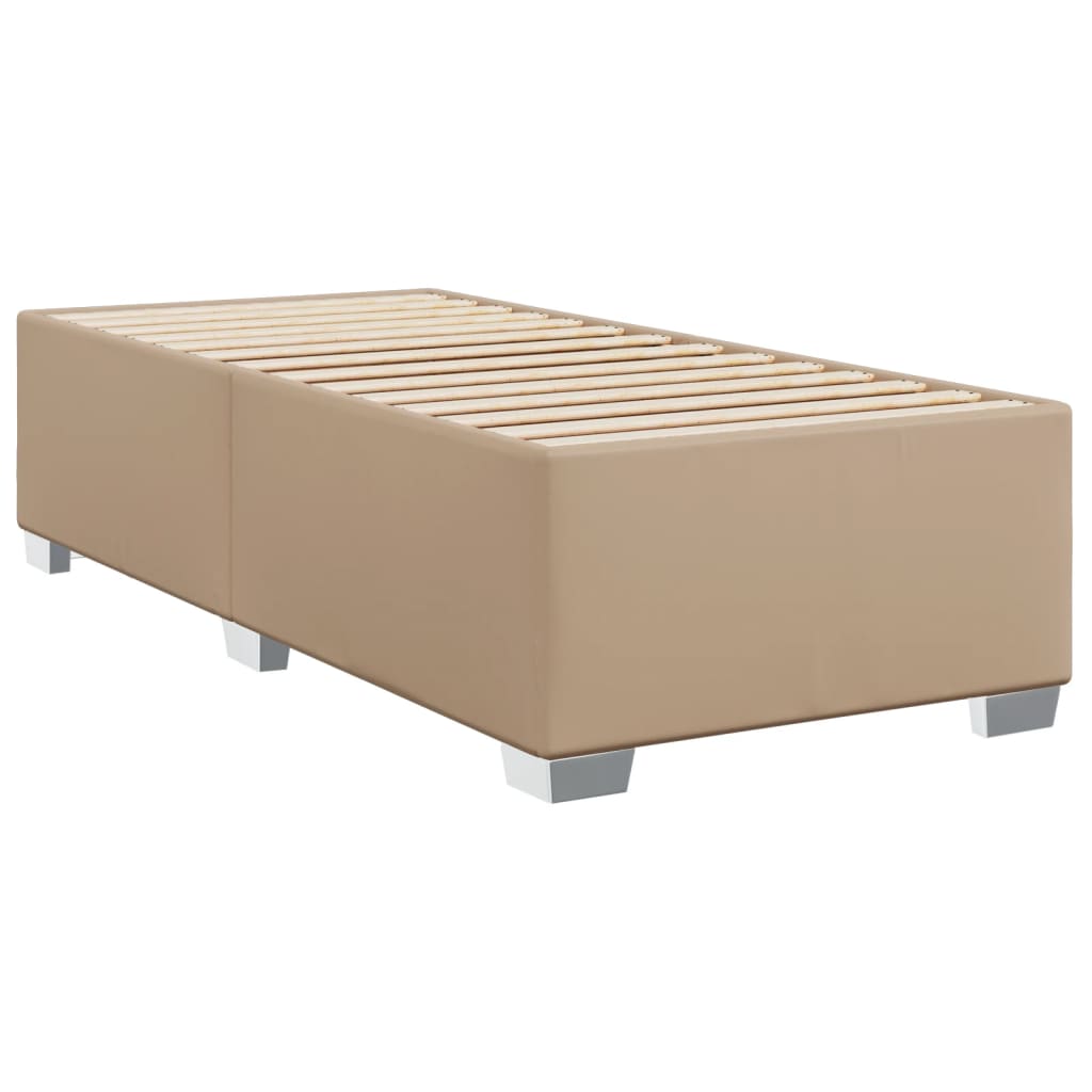 Boxspring met matras kunstleer cappuccinokleurig 80x200 cm Bedden & bedframes | Creëer jouw Trendy Thuis | Gratis bezorgd & Retour | Trendy.nl