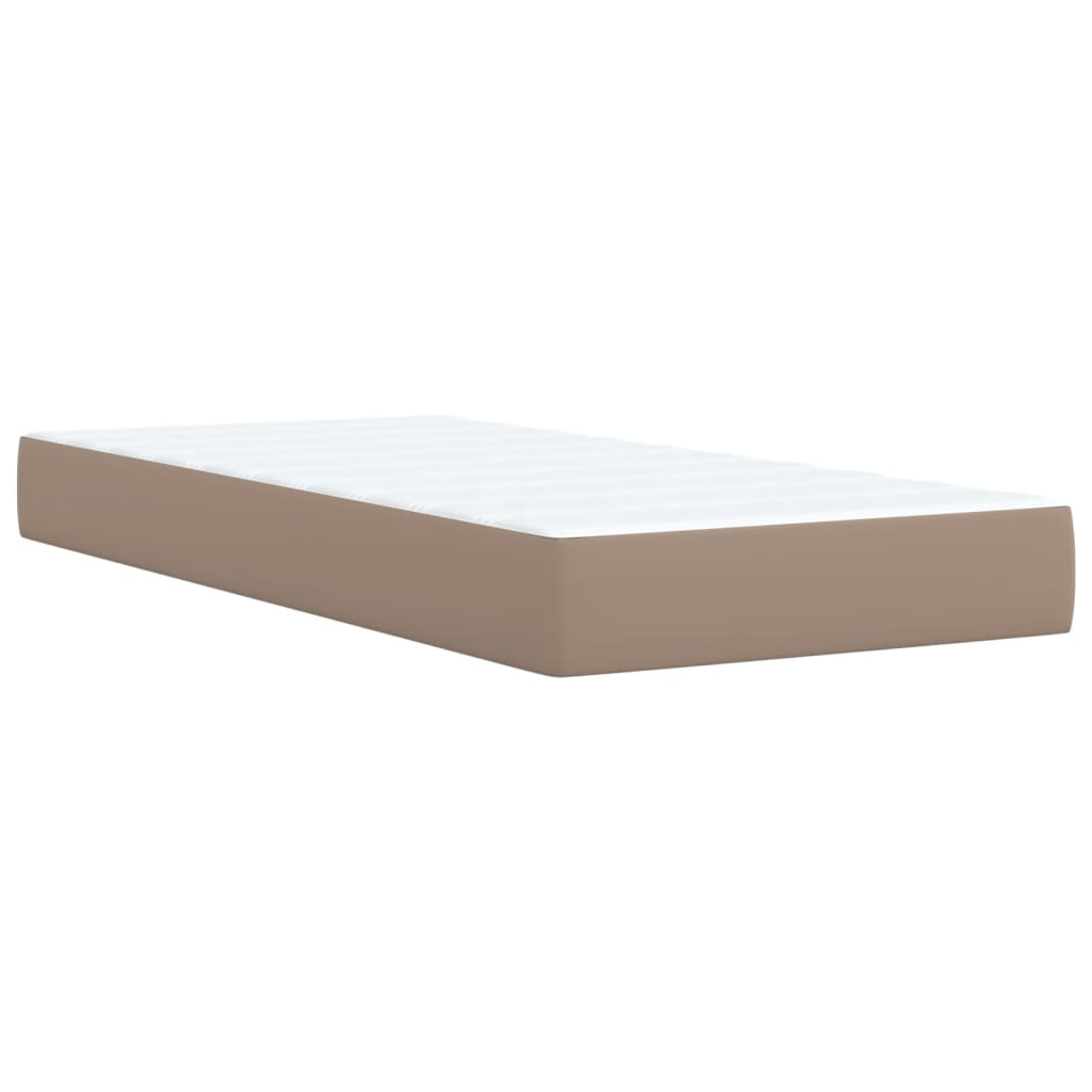 Boxspring met matras kunstleer cappuccinokleurig 80x200 cm Bedden & bedframes | Creëer jouw Trendy Thuis | Gratis bezorgd & Retour | Trendy.nl