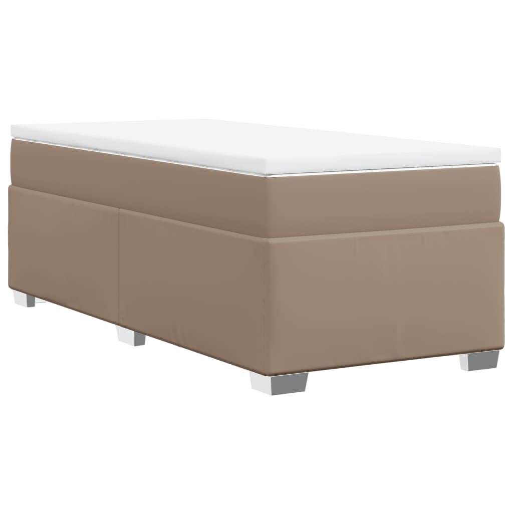 Boxspring met matras kunstleer cappuccinokleurig 80x200 cm Bedden & bedframes | Creëer jouw Trendy Thuis | Gratis bezorgd & Retour | Trendy.nl