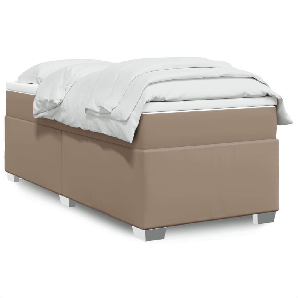 Boxspring met matras kunstleer cappuccinokleurig 80x200 cm Bedden & bedframes | Creëer jouw Trendy Thuis | Gratis bezorgd & Retour | Trendy.nl