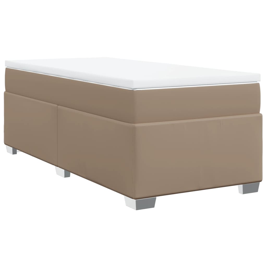 Boxspring met matras kunstleer cappuccinokleurig 90x190 cm