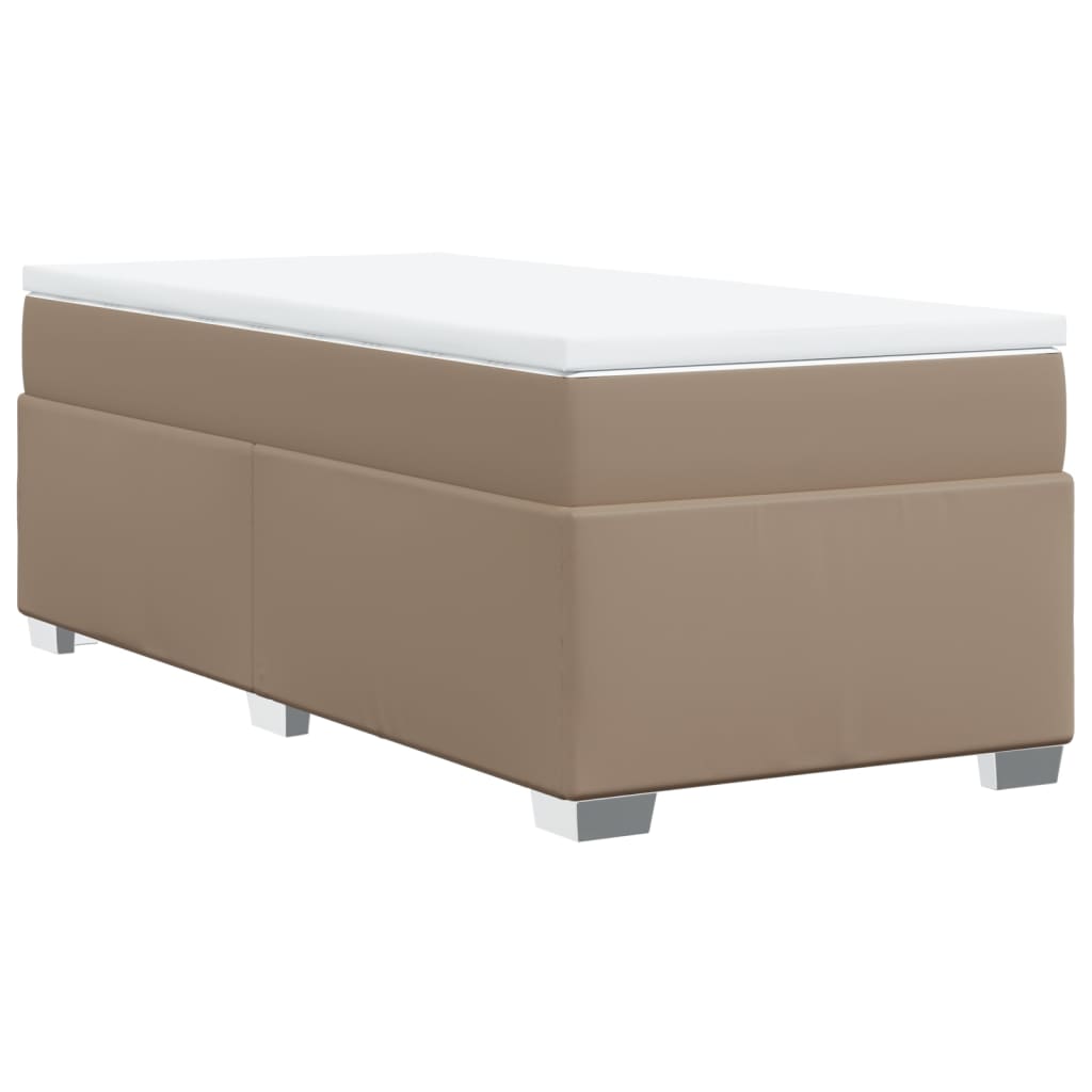 Boxspring met matras kunstleer cappuccinokleurig 90x190 cm