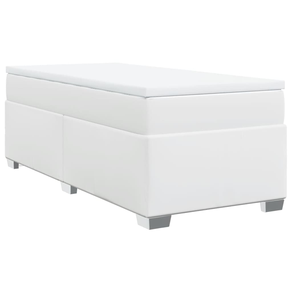 Boxspring met matras kunstleer wit 100x200 cm Bedden & bedframes | Creëer jouw Trendy Thuis | Gratis bezorgd & Retour | Trendy.nl