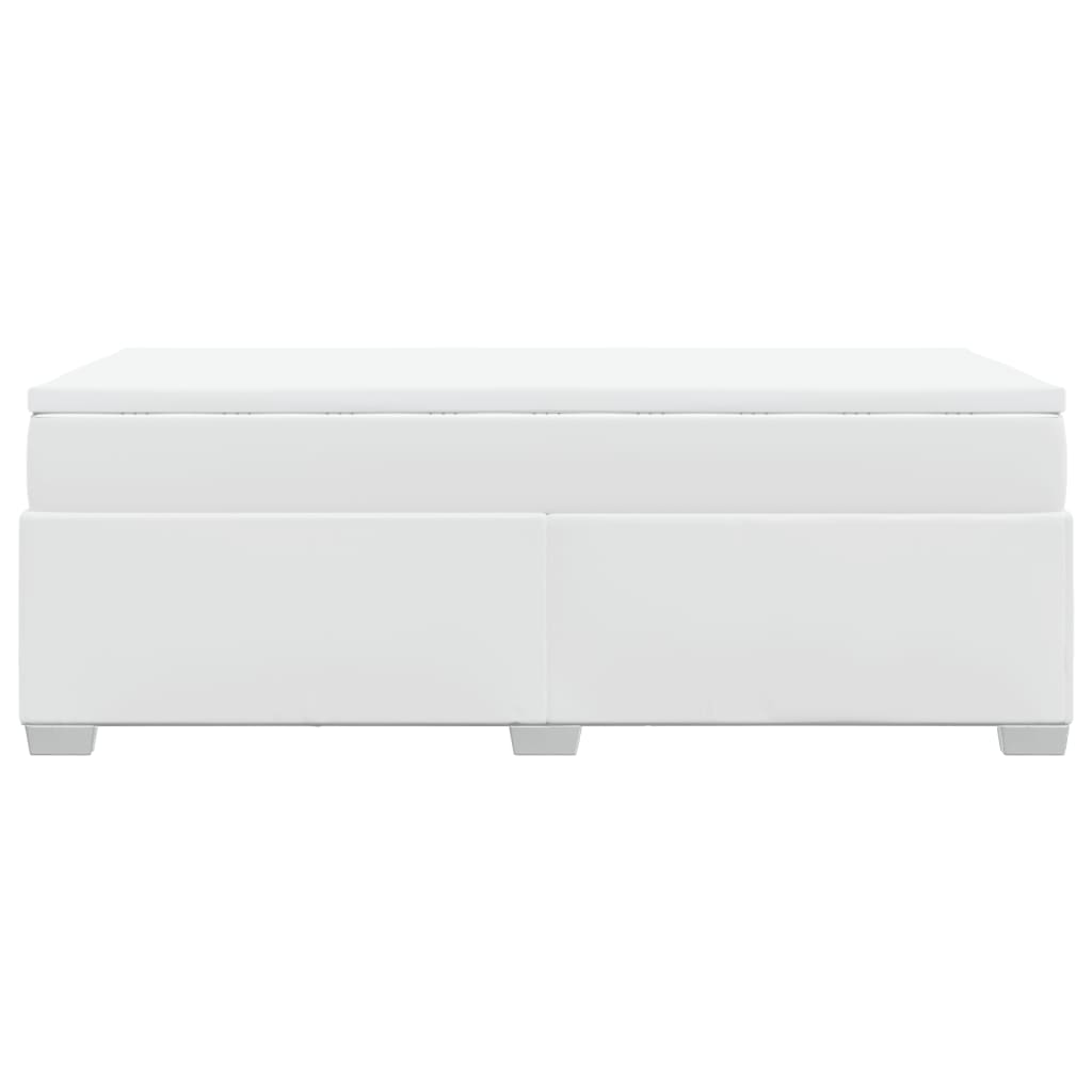 Boxspring met matras kunstleer wit 100x200 cm Bedden & bedframes | Creëer jouw Trendy Thuis | Gratis bezorgd & Retour | Trendy.nl