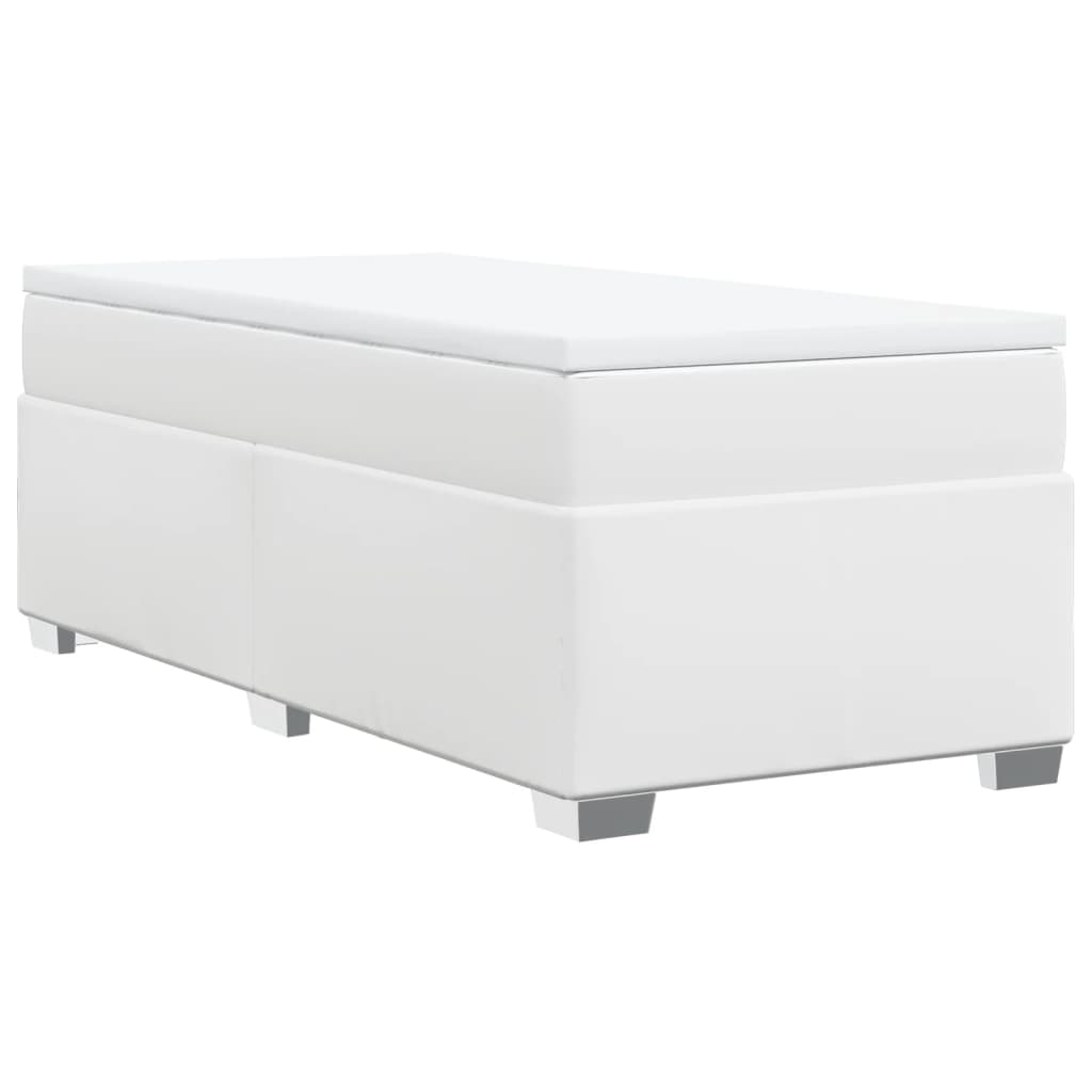 Boxspring met matras kunstleer wit 100x200 cm Bedden & bedframes | Creëer jouw Trendy Thuis | Gratis bezorgd & Retour | Trendy.nl