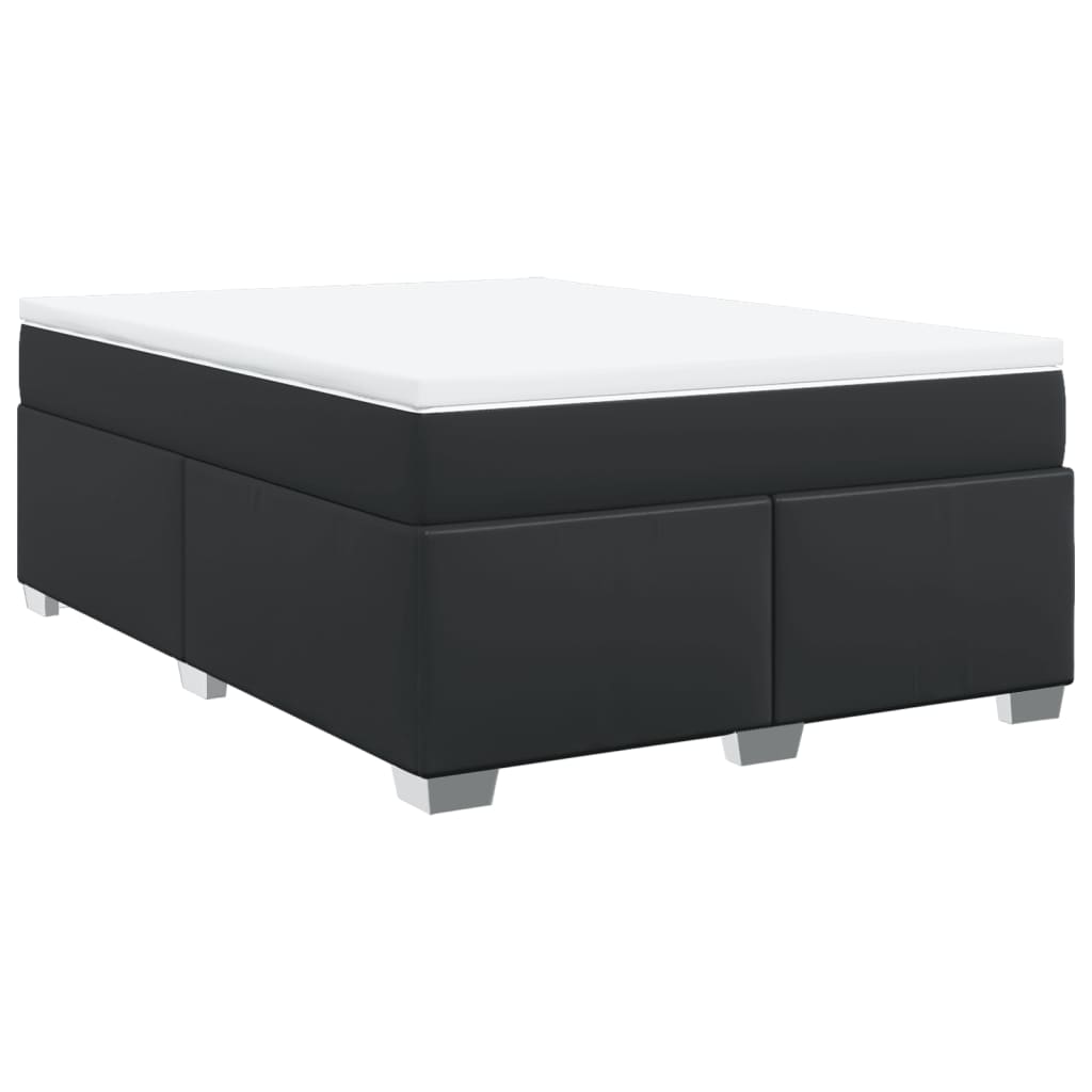 Boxspring met matras kunstleer zwart 140x190 cm Bedden & bedframes | Creëer jouw Trendy Thuis | Gratis bezorgd & Retour | Trendy.nl