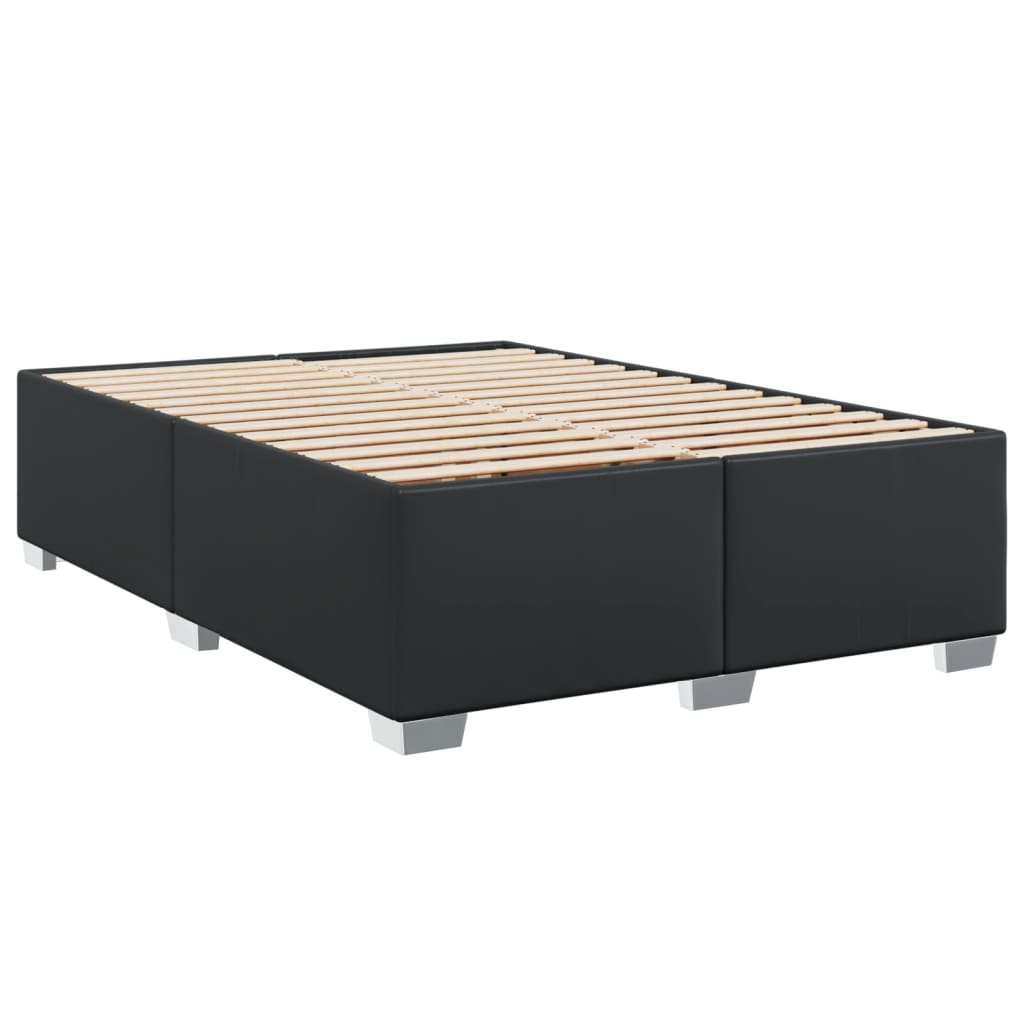 Boxspring met matras kunstleer zwart 140x190 cm Bedden & bedframes | Creëer jouw Trendy Thuis | Gratis bezorgd & Retour | Trendy.nl