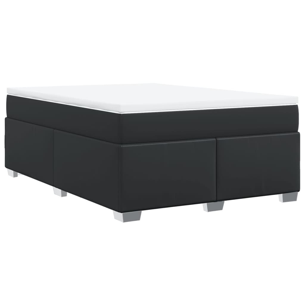 Boxspring met matras kunstleer zwart 140x190 cm Bedden & bedframes | Creëer jouw Trendy Thuis | Gratis bezorgd & Retour | Trendy.nl